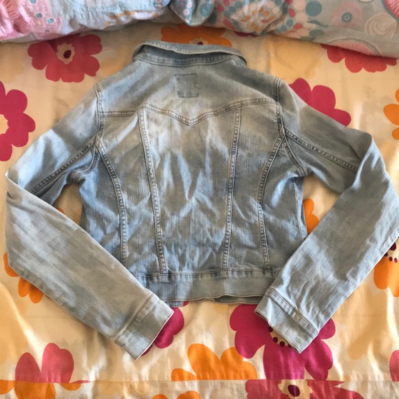 Jessica Simpson blue pixie crop denim jean jacket - Picture 7 of 8